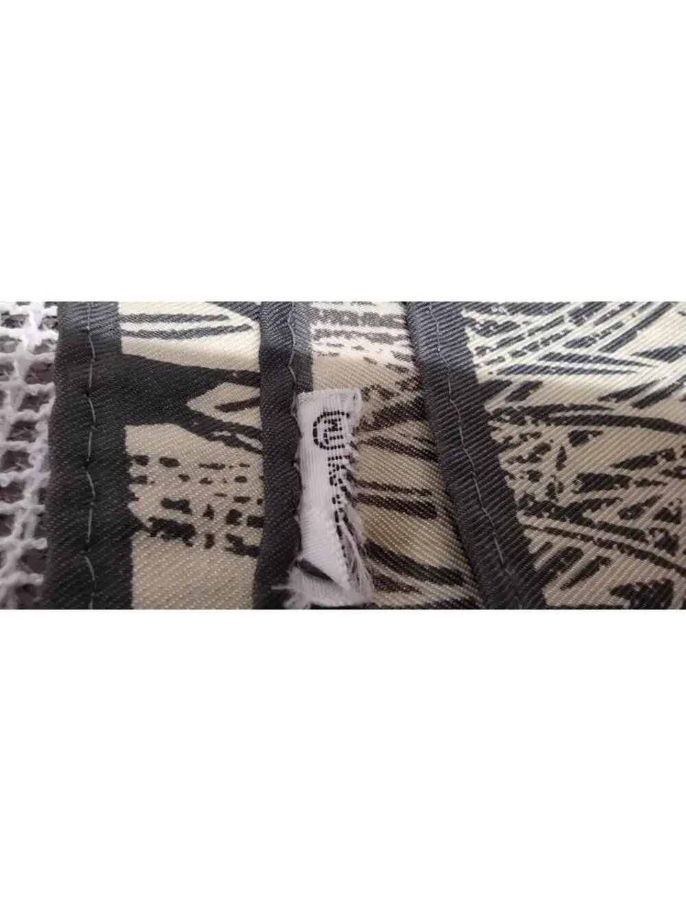 Vintage Scarf Bedford Stuyvesant WHEAT VICTORIAN EDWARDIAN Gray Tan Satin Poly
